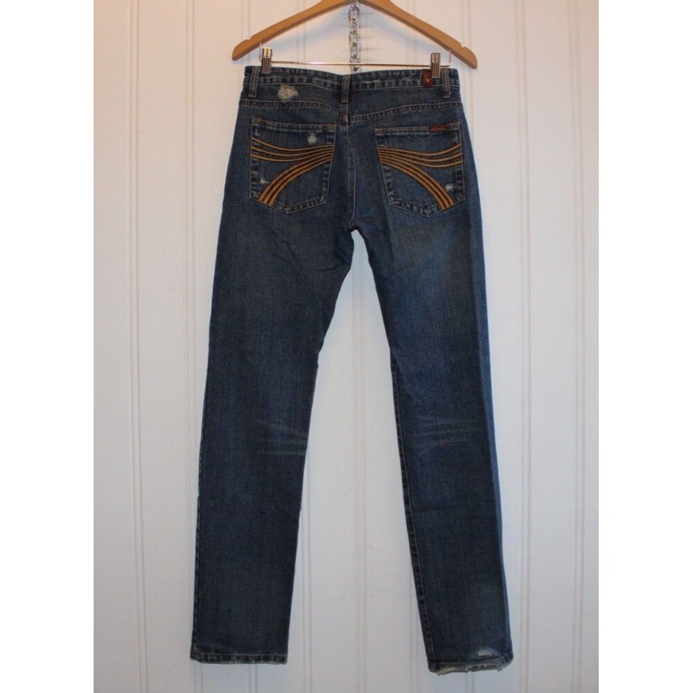 7 For All Mankind Dojo Y2K Jeans Womens Size 30 Straight Leg Made‎ USA - Picture 5 of 10